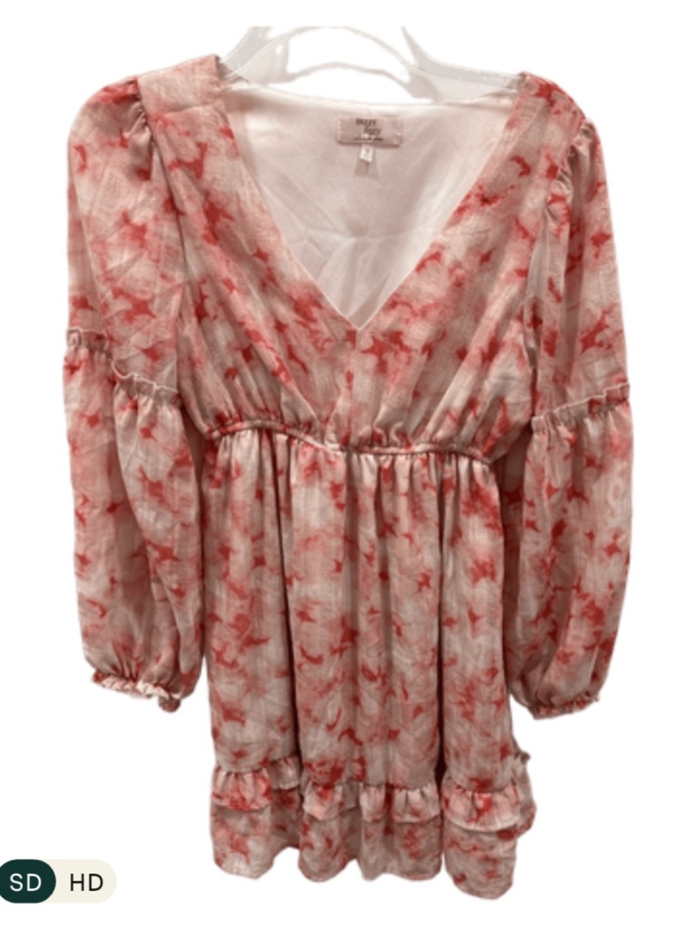 Dizzy Lizzy Ruffle Bottom Flowy Boho Style Dress - Size S - Picture 4 of 5